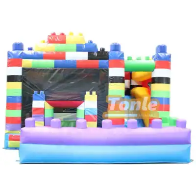 Lego block themed bouncy castle bouncy house water slide combo