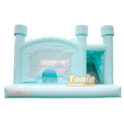 Macaron Dream Blue Inflatable Wedding Castle Wedding Inflatable Bounce House Slide Combo