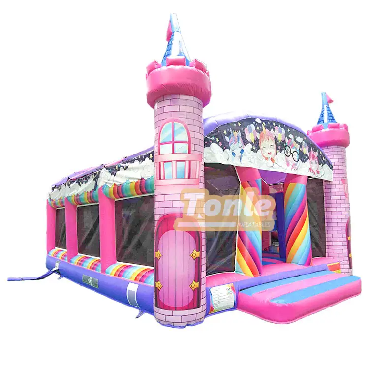 Unicorn Themed Bouncy Castle Inflatable Bounce Playground Amusement Park — photo 1