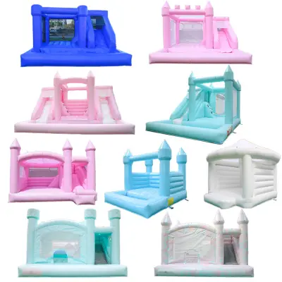 Wedding Bounce House With Slide Combo white bouncy castle