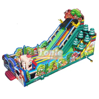 22m Dual Lane Inflatable Dry Slide for Rental Fleets