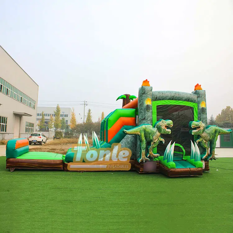 Jurassic Dinosaur Tyrannosaurus Rex theme inflatable dry wet combo — photo 1