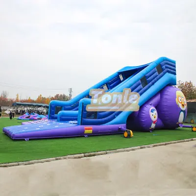 Custom Inflatable Penguin Slide - 15m Dual Lane