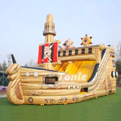 Pirate Ship Inflatable Dry Slide