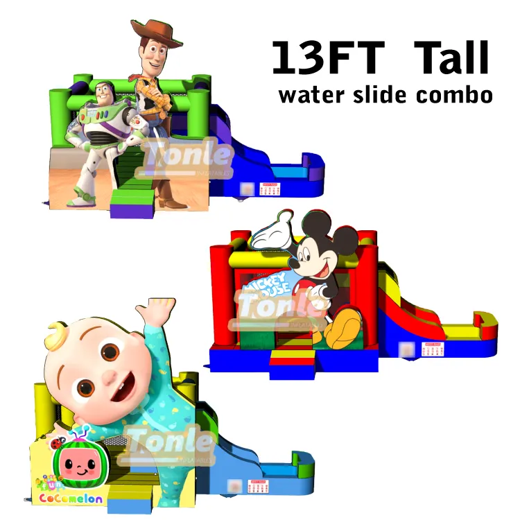 Disney Mickey Mouse Toy Story Cocomelon themed Water Slide Inflatable Bounce House Bouncy Castle — photo 1