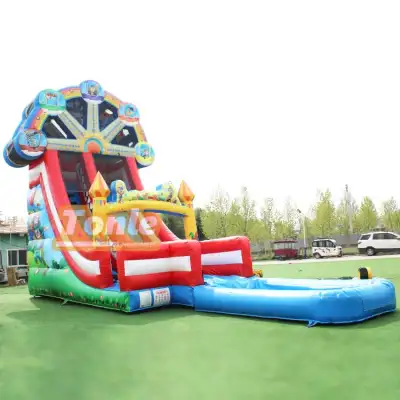 Commercial Grade 27ft Playground Ferris Wheel Theme Inflatable Water Slide