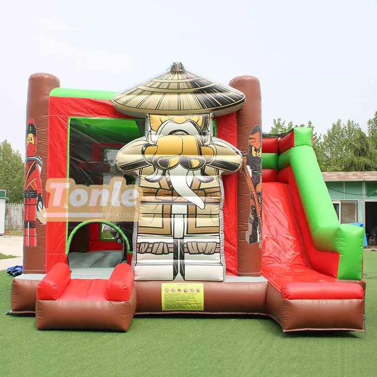 Ninja Warrior Theme Inflatable Bounce House slide combo — photo 1