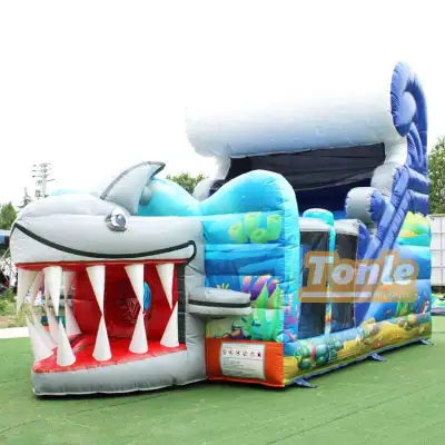 Inflatable Shark Dry Slide