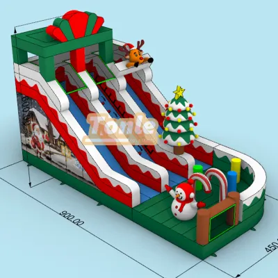 Christmas theme inflatable slide
