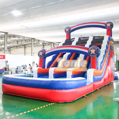 Astros theme commercial inflatable water slide