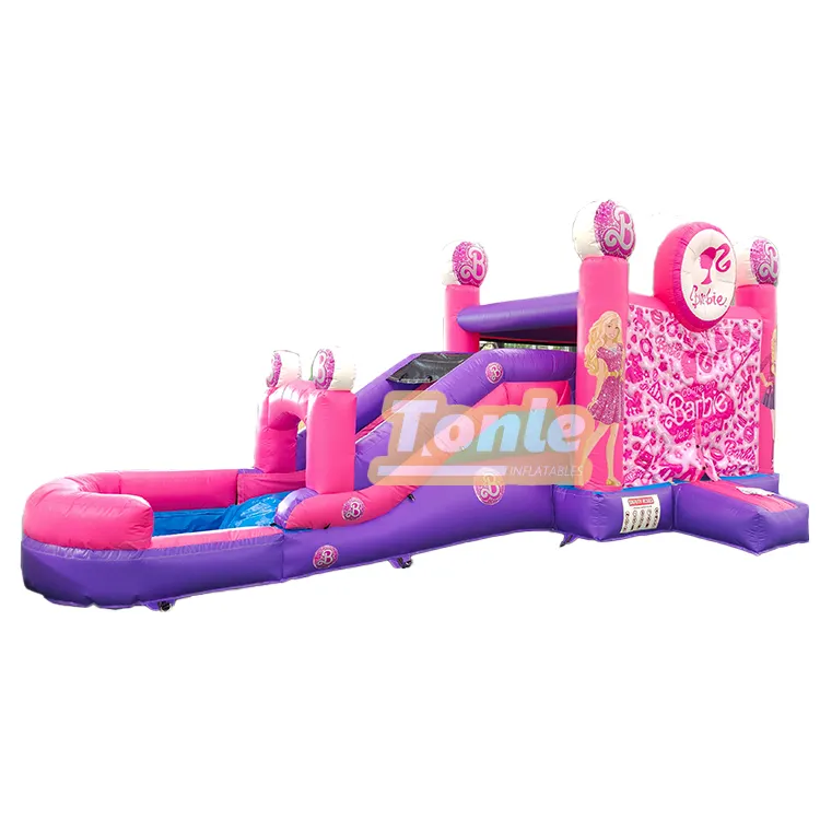 Barbie theme inflatable jumper water slide combo — photo 1