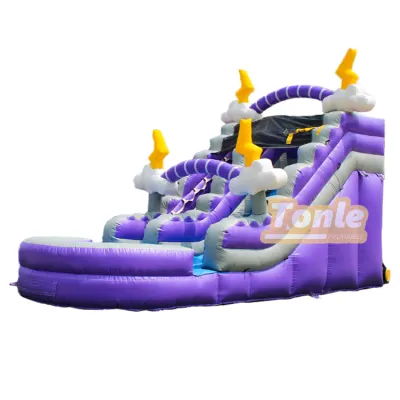 Purple Lightning inflatable Water Slide