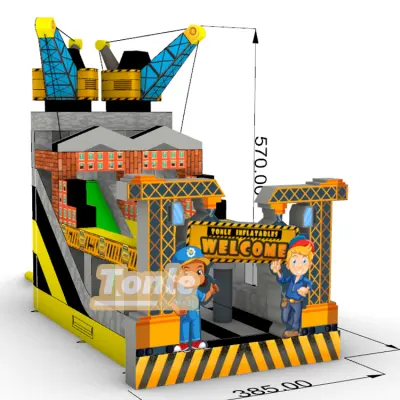 Machine engineering vehicle inflatable slide