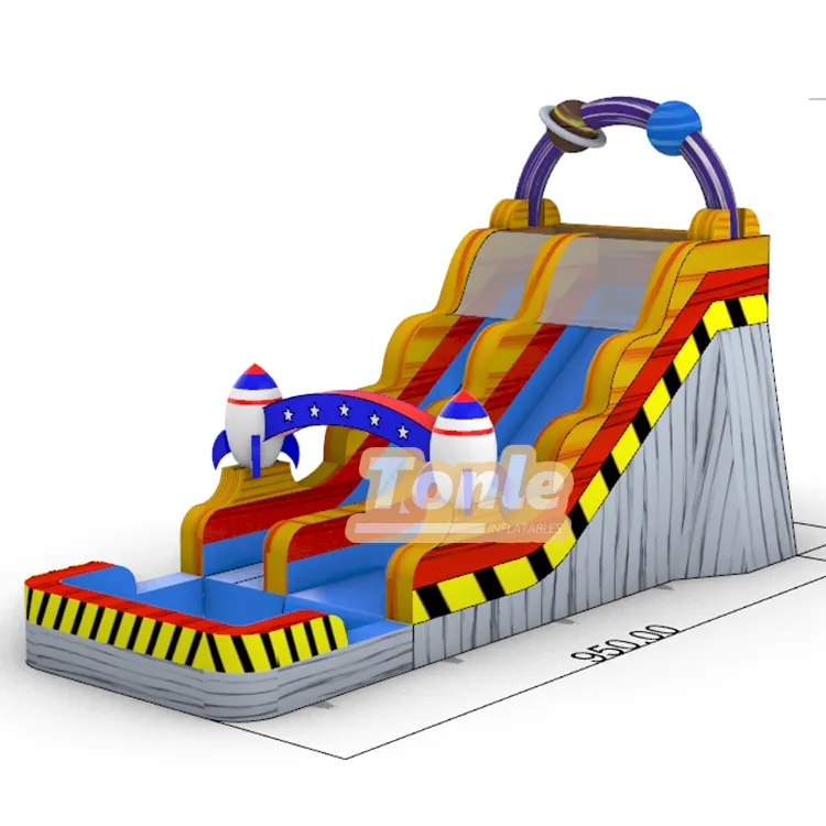 Outer space spaceship inflatable water slide — photo 1