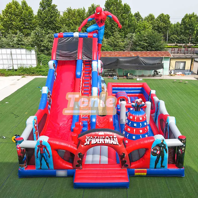 Superhero Spiderman Inflatable fun city Playground for Kids — photo 1
