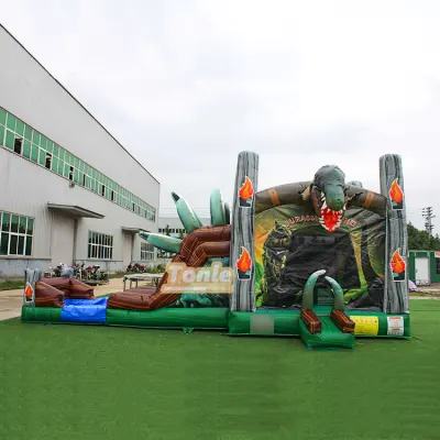 Jurassic Park Dinosaur inflatable combo bounce house Moonwalk