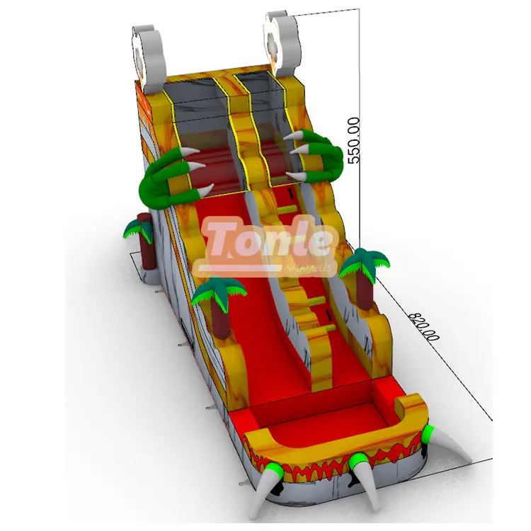 Wet 18 Foot Jurassic Water Slide with Pool — photo 1