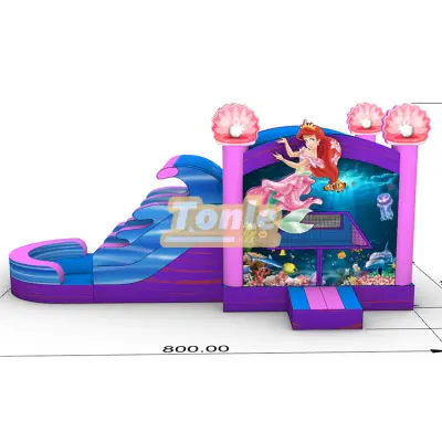 Mermaid Inflatable Jumper Moon Walk Water Slide Combo