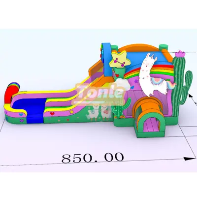 Commercial Llama inflatable bounce house water slide combo for sale