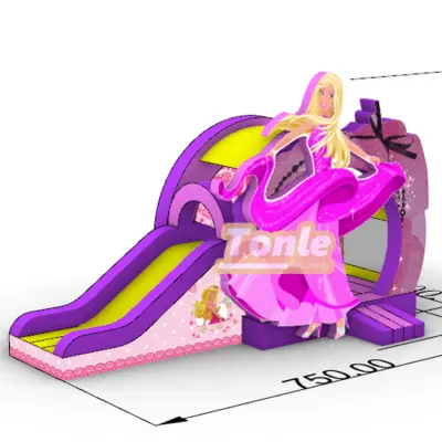 Pink Barbie inflatable jumper bouncy castle combo