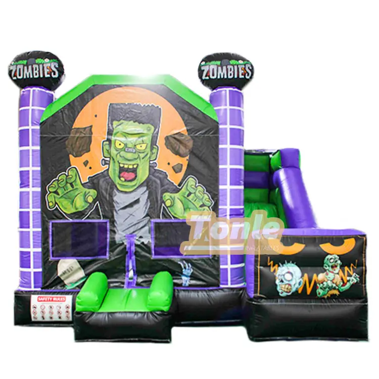 Halloween zombie inflatable jumper combo — photo 1