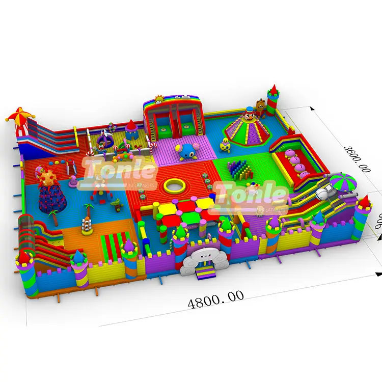 160ft outdoor inflatable trampoline park — photo 1