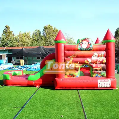 Christmas sleigh inflatable jumper slide combo