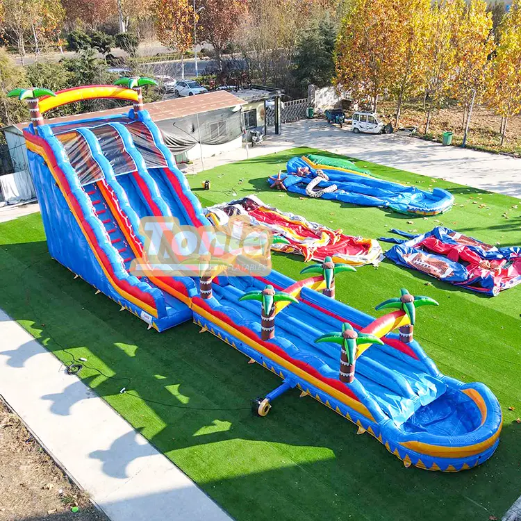 24ft Large Commercial Tropical Tree Inflatable Water Slide — photo 1