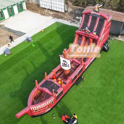 25ft Pirate Ship Inflatable Slide Obstacle Course