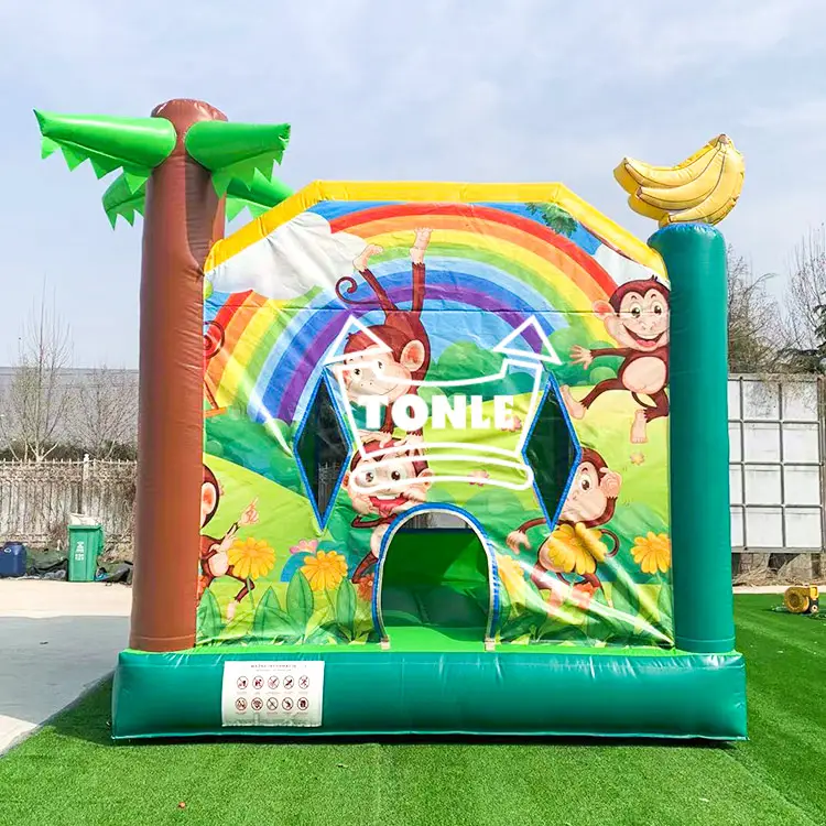 Tropical Jungle Monkey Inflatable Bounce House — photo 1