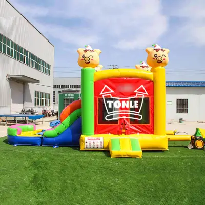China factory Piggy inflatable jumper with water slide combo