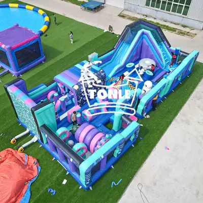 China Factory Commercial Blue Starry Sky Inflatable Theme Park