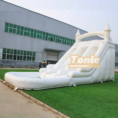 China factory wholesale white Double slide single slide inflatable water slide