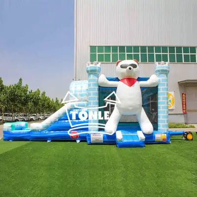 cool polar bear inflatable ice castle water slide combo