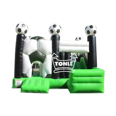 football bounce house soccer bouncy castle with slide