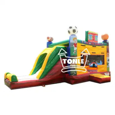 4 in1 Inflatable sports bounce house slide combo