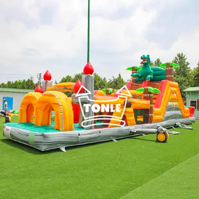 Volcano Dinosaur Commercial Grade Inflatable Obstacle Course