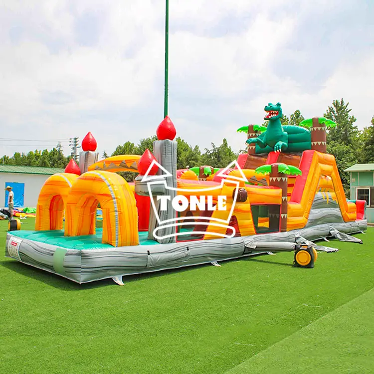 Volcano Dinosaur Commercial Grade Inflatable Obstacle Course — photo 1
