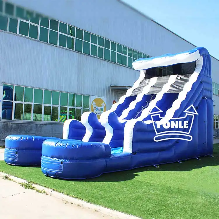 Wholesale Commercial Inflatable Water Slide blue wave slide — photo 1
