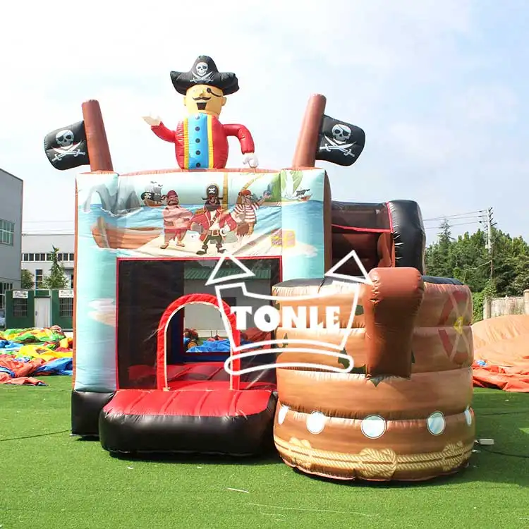 China supplier Pirate Ship Theme Inflatable Jumping Castle Bouncer slide combo — photo 1
