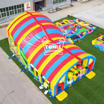 Highest quality PVC Minion kids Adult Inflatable Slide Playground