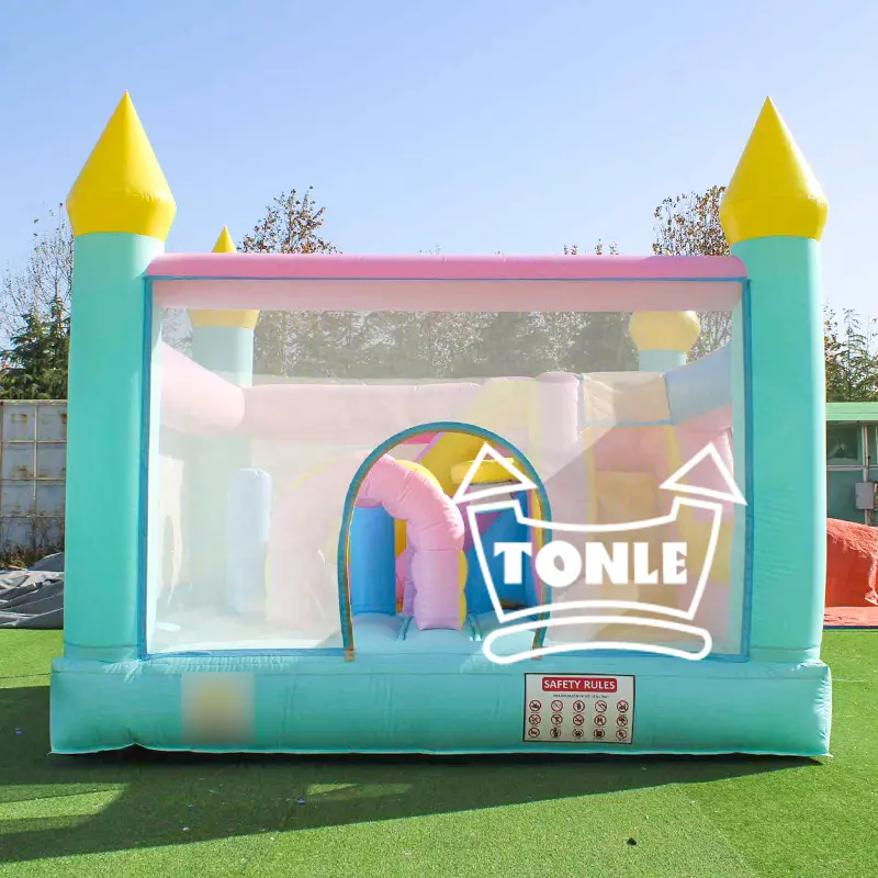 13ft colorful bouncy castle with slide kids fun house — photo 1