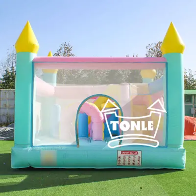 13ft colorful bouncy castle with slide kids fun house