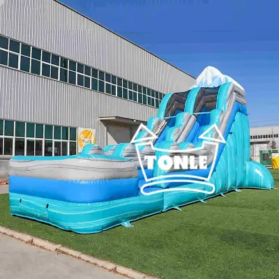 Commercial 18FT blue iceberg inflatable water slide