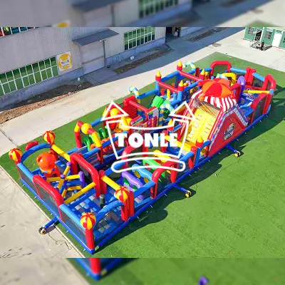 Commercial grade large inflatable obstacle course challenge race for sale