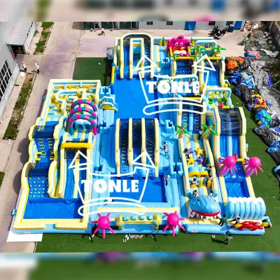 Marine Animal Amusement Park inflatable theme park with pool For Sale