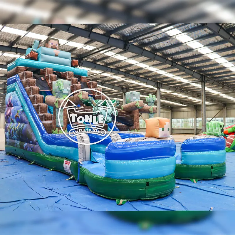 Minecraft Inflatable Double Track Water Slide high quality jumper — photo 1