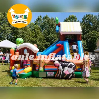 Farm Theme Toddler Inflatable Playground with Slide for sale