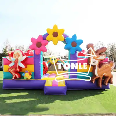 Fairy & Animal Commercial Inflatable Bounce House with Slide for Kids