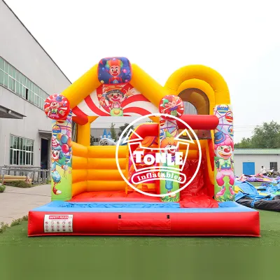 EN14960 commercial grade inflatables bouncy castle with slide for sale